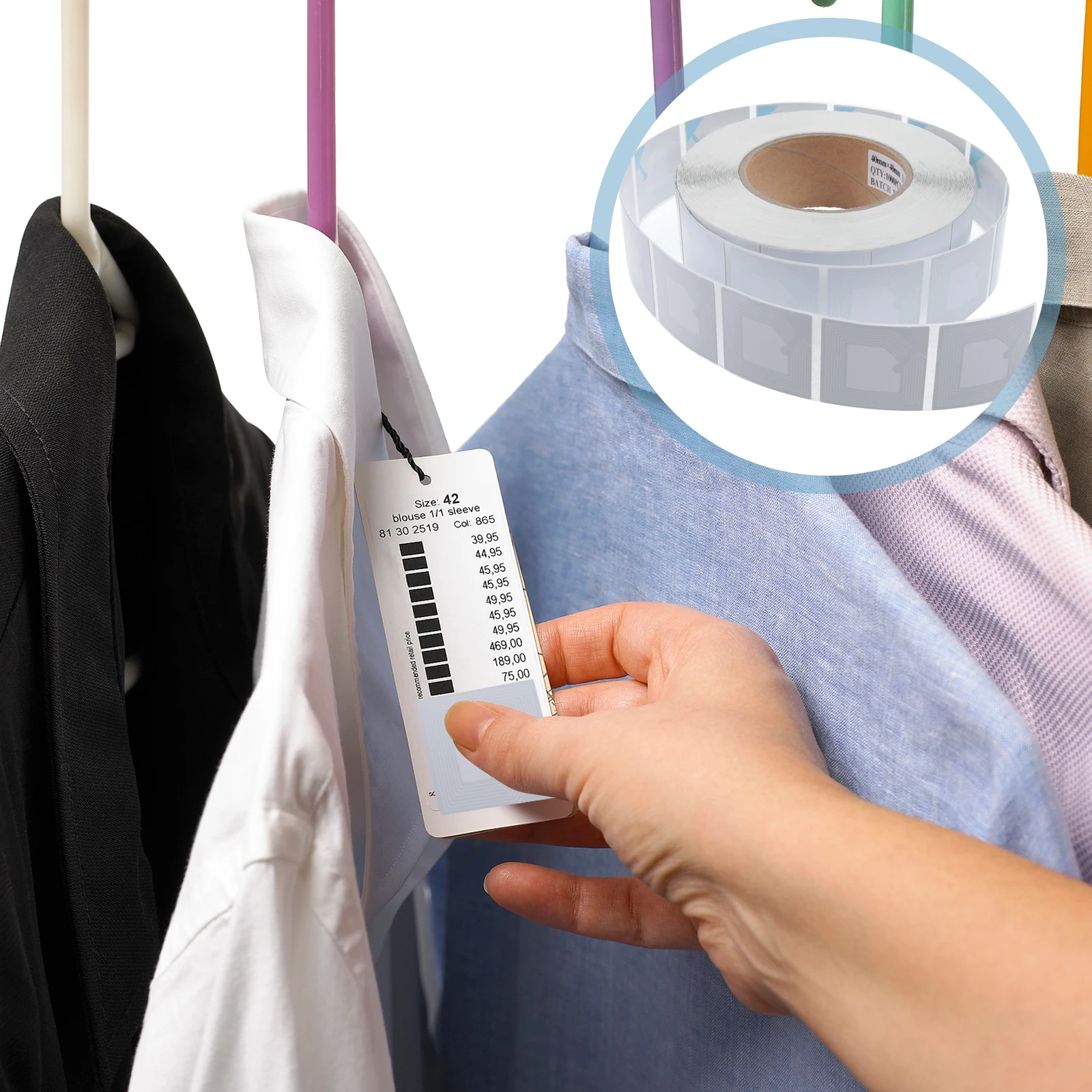 

100pcs -theft Stickers Supermarket Goods Square Labels Lightweight Reliable Portable Practical Durability