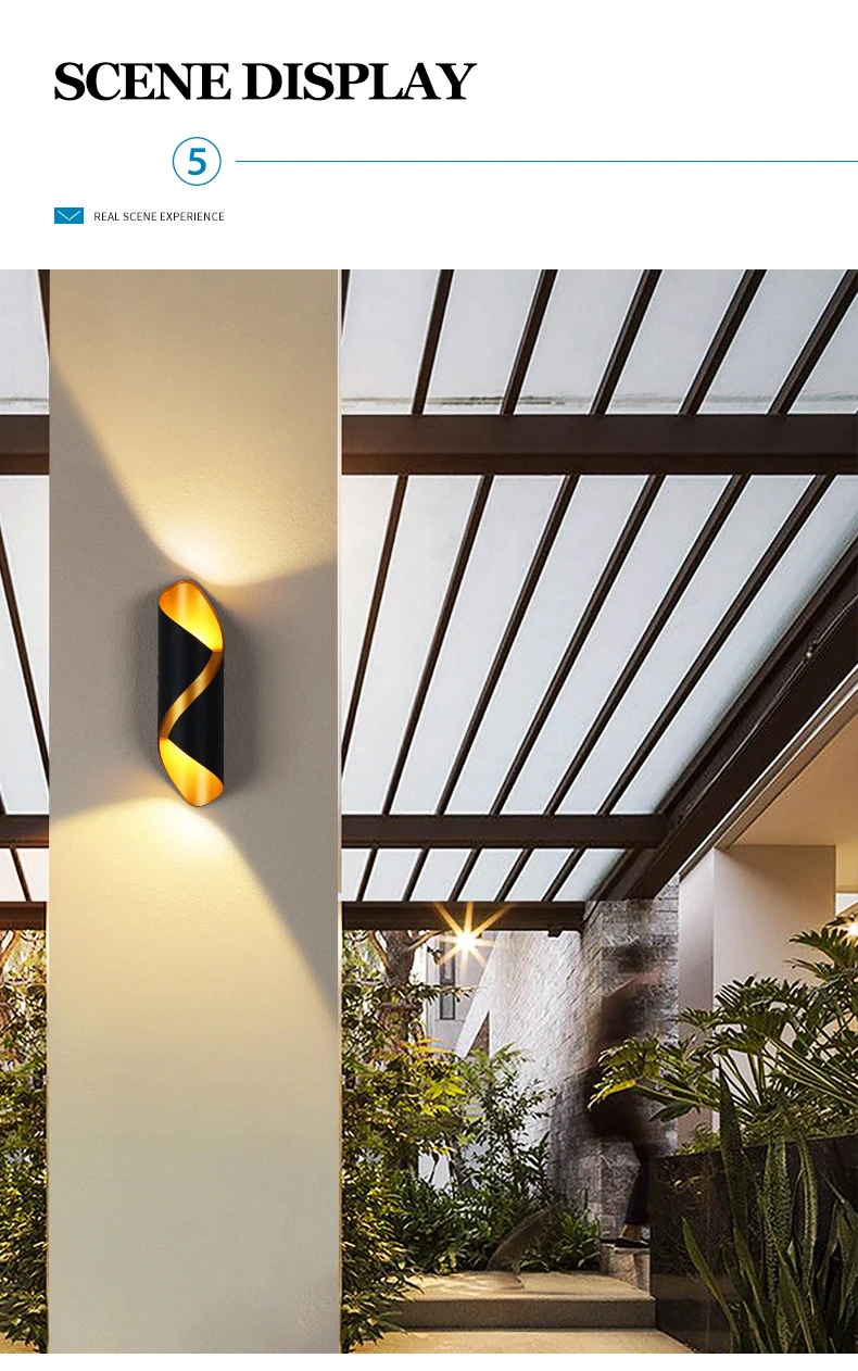 Modern Nordic Spiral Design LED Wall Lamp 6W 3000K Indoor Outdoor Waterproof Sconce Light for Home Decor
