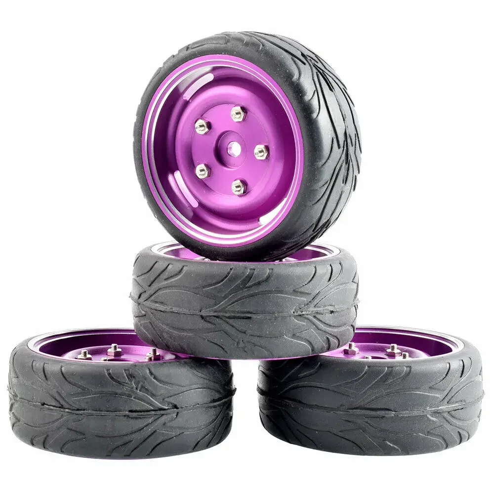 RC 121-6084 Flame Tires & Wheel 4PCS For HSP HPI Racing 1/10 1:10 On-Road Car