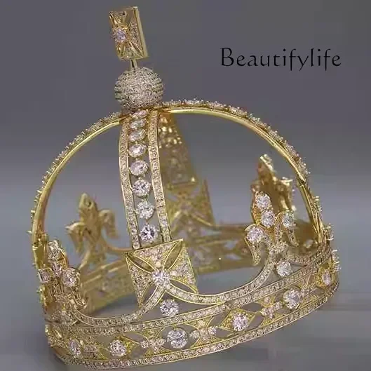 Light luxury exquisite crown birthday cake decorative headdress gypsy crown ornament