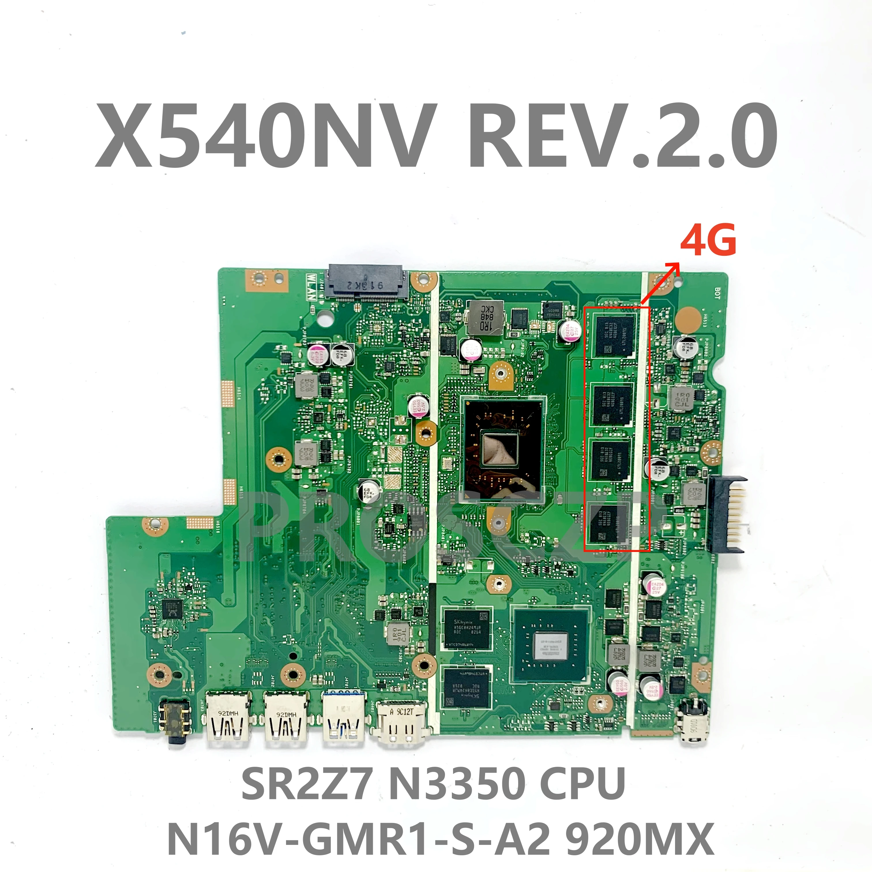 

Материнская плата для ноутбука X540NV X540NV REV.2.0 с процессором SR2Z7 N3350