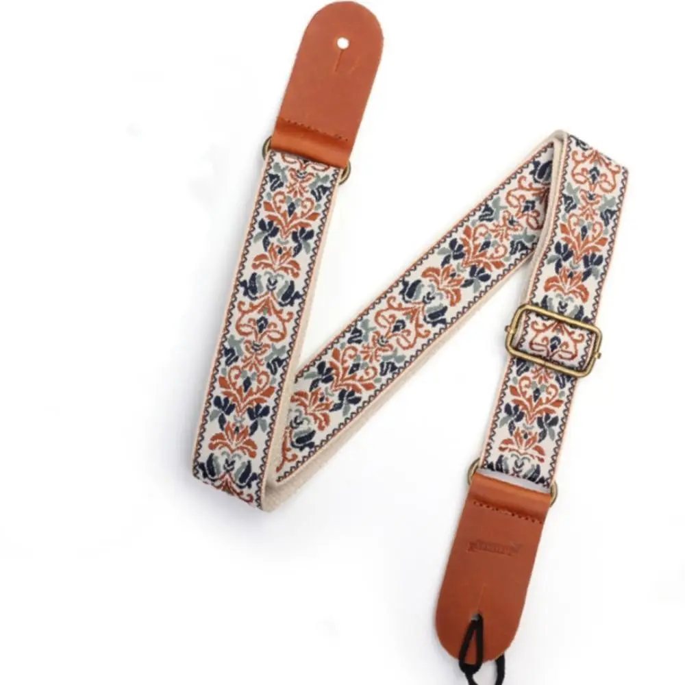 Bohemian Style Ukulele Strap Adjustable Handmade Look Knitting Cotton Belt Belt Design 77-134cm Small Guitar Strap Performance