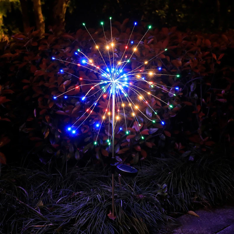 LED Solar Power Firework Lights Garden Decoration Fairy Lights Waterproof Outdoor Dandelion Lawn Lamp For Patio Garden Decor