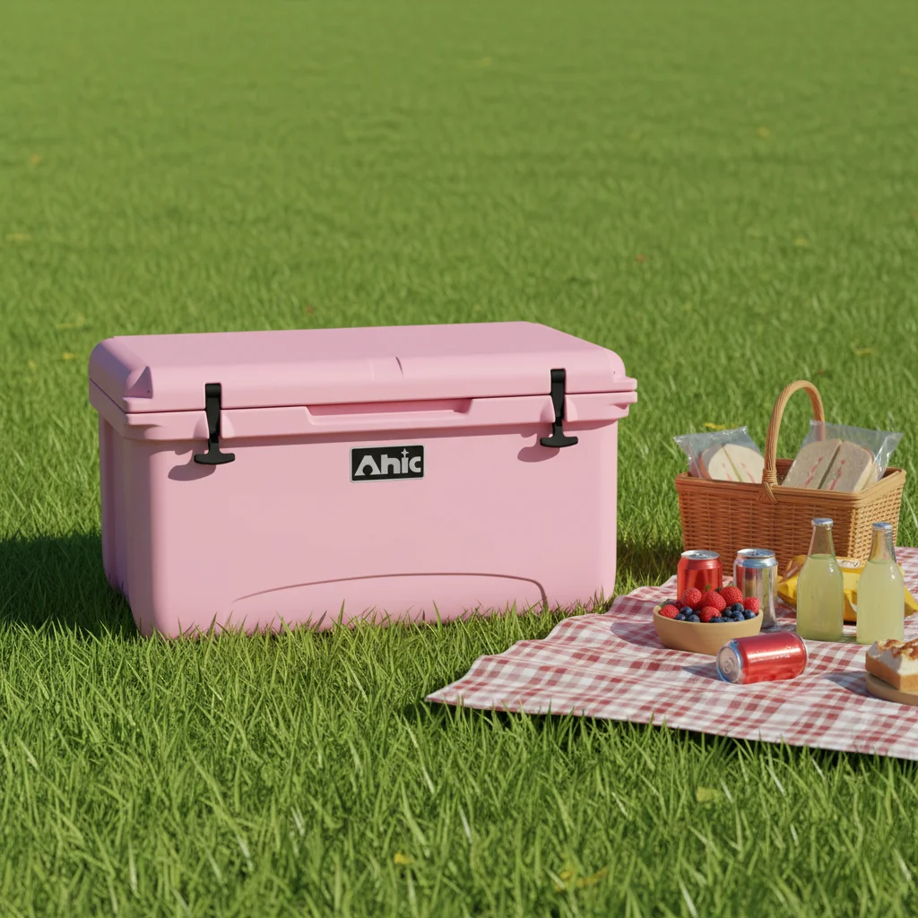 65L Portable Insulated Waterproof Rotomolded PE Cooler Box Modern Thermal Food Storage 5 Day Ice Retention for Camping Pro