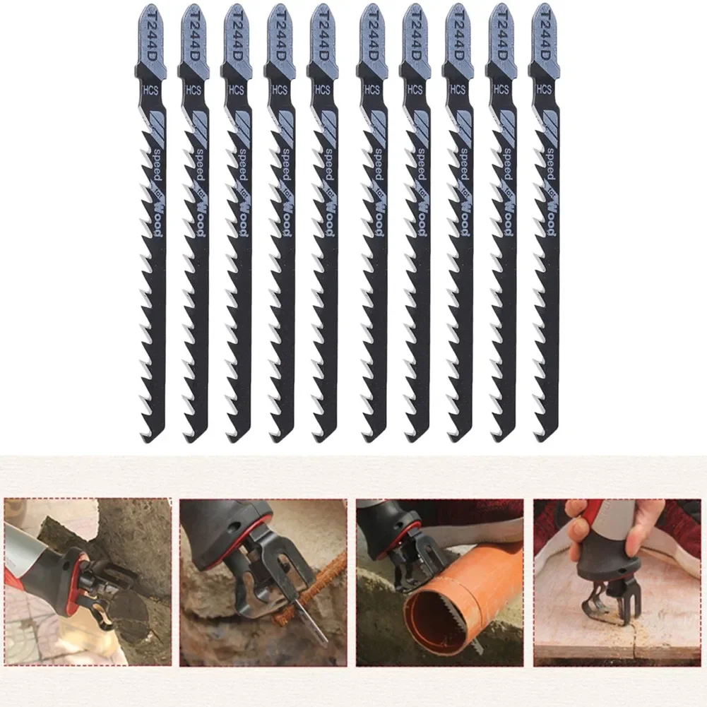 10 Chiếc T244D Jig Lưỡi Cưa HCS Thép Carbon Cao Cấp Bộ Ghép Hình Lưỡi Dao Nhựa Gỗ Cắt Nhanh Dụng Cụ