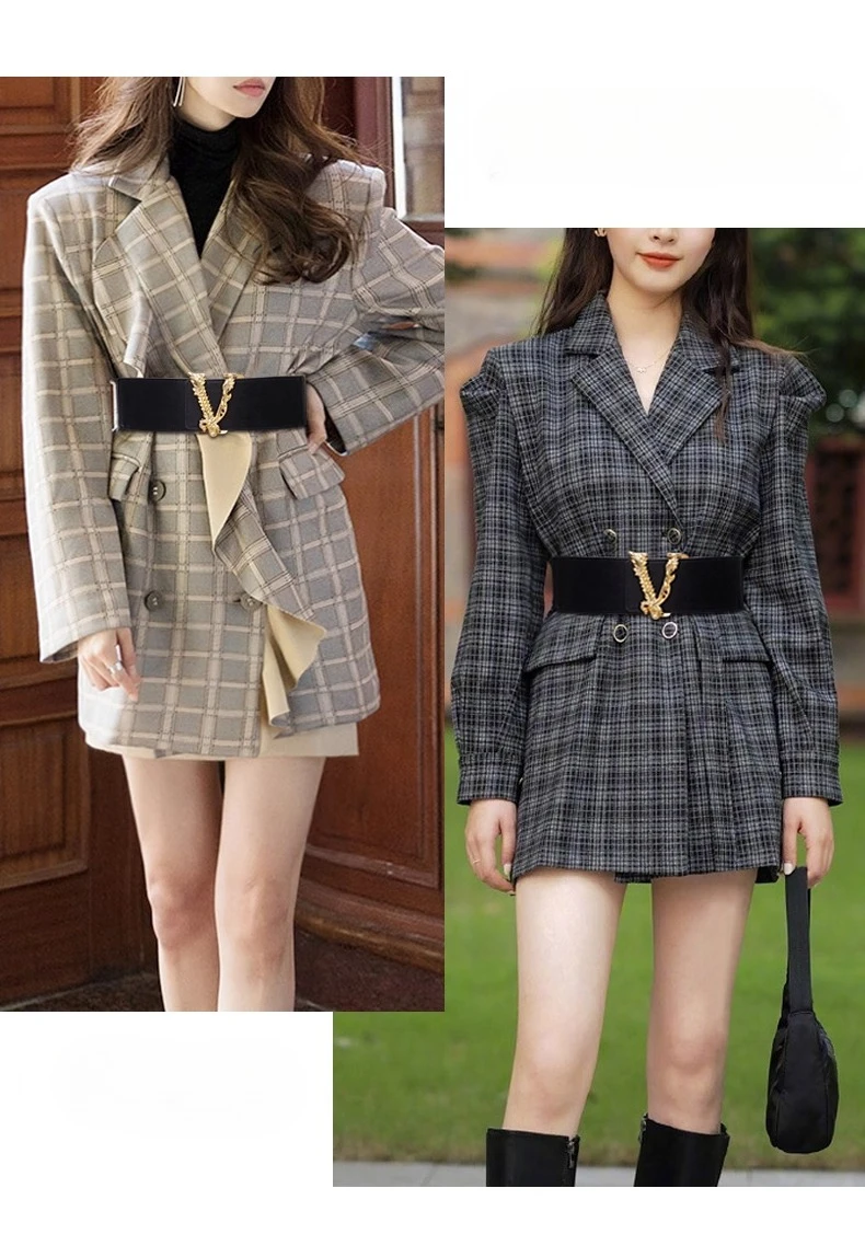 Women's Wide Decorative Waist Accessories Blazer Coat Black Retro Fashion Versatile Waist Seal Belt