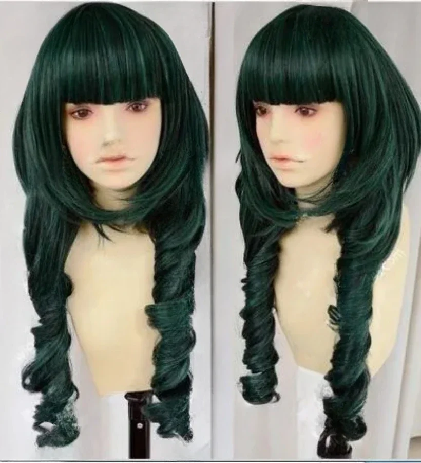 

Dead Master DM Rock Shooter Styled Mixed Dark Green Curly Cosplay Wig