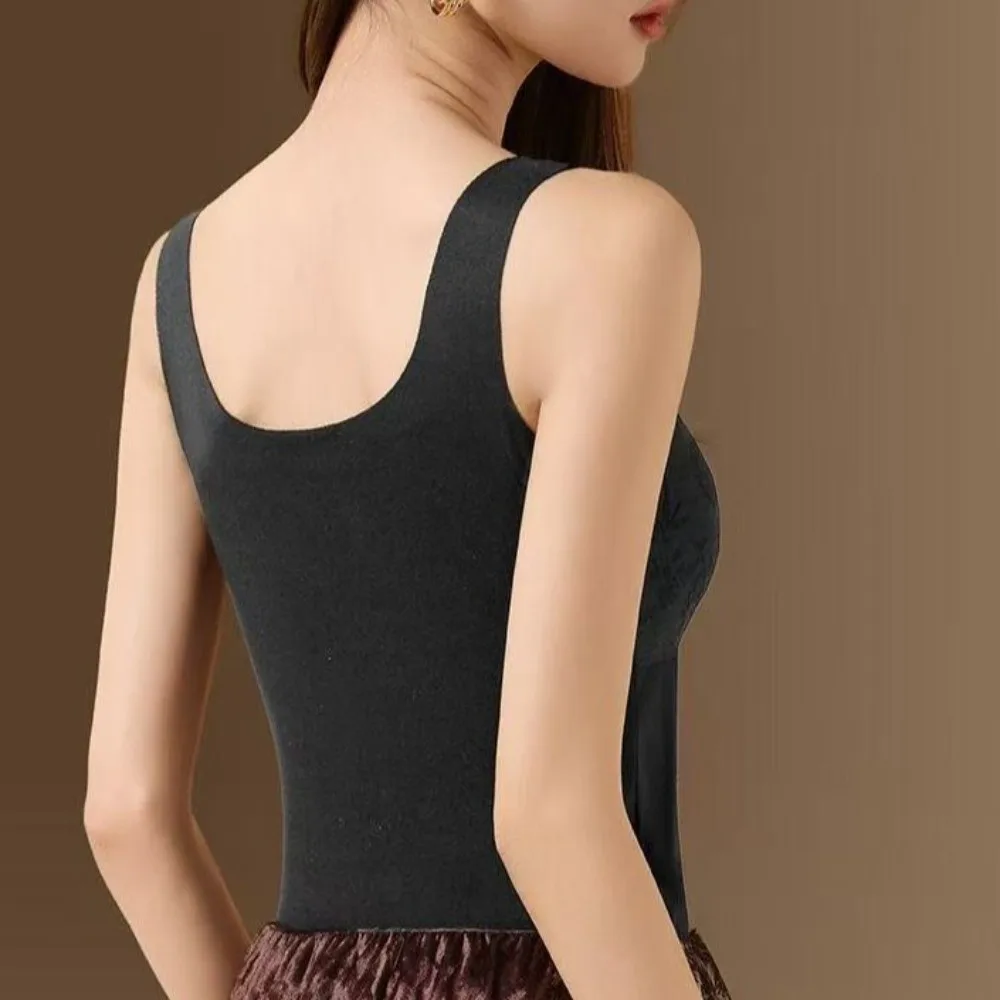 Slimming Thermal Shapewear Camisole Sleeveless Crop Tops Tanks Postpartum Body Shaper Velvet Fleece Tummy Control