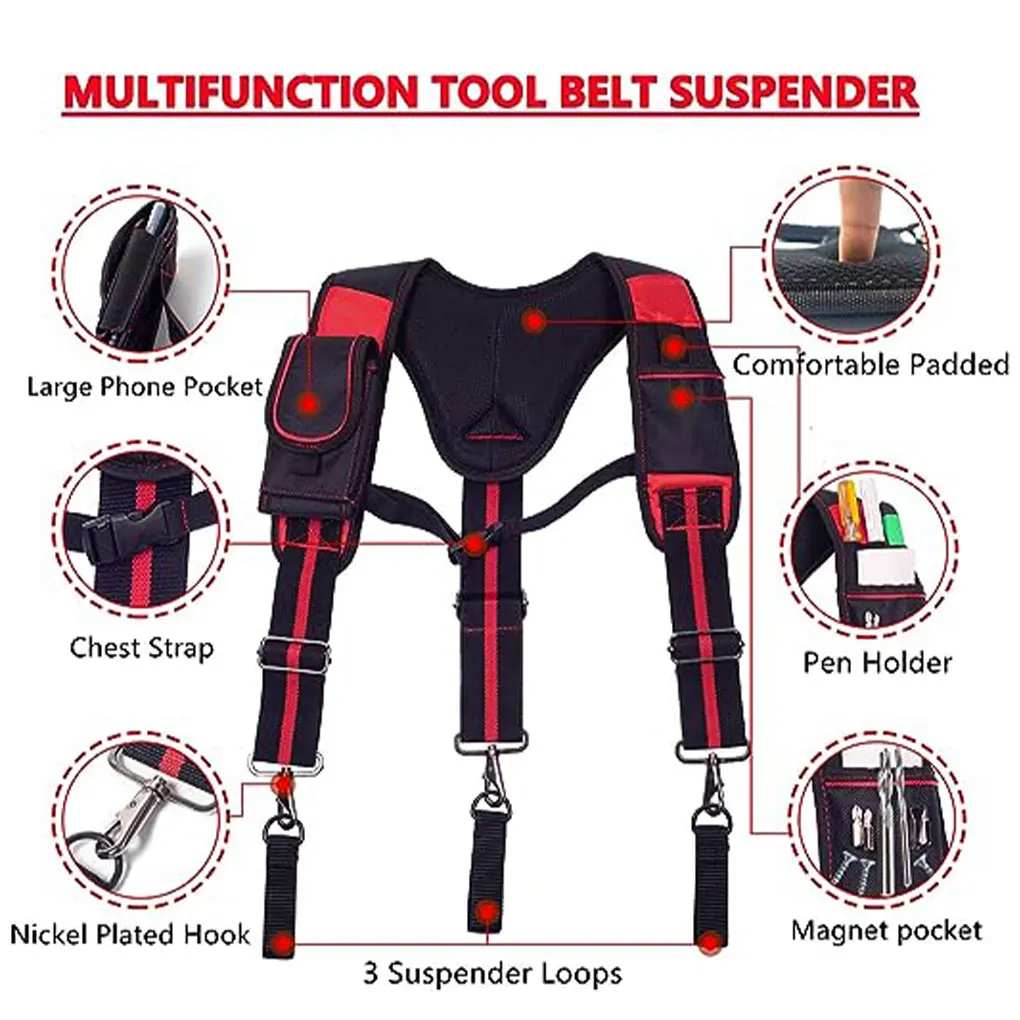 

Adjustable Suspenders Belt For Carpenter Electrician Work Durable And Waterproof Polyester