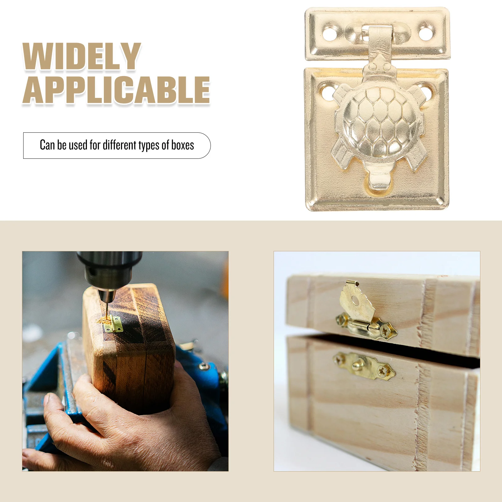 2Pcs Versatile Decorative Lock Buckle for Turtle Brocade Wooden Boxes Easy Installation Aesthetic Appeal Secure Closure