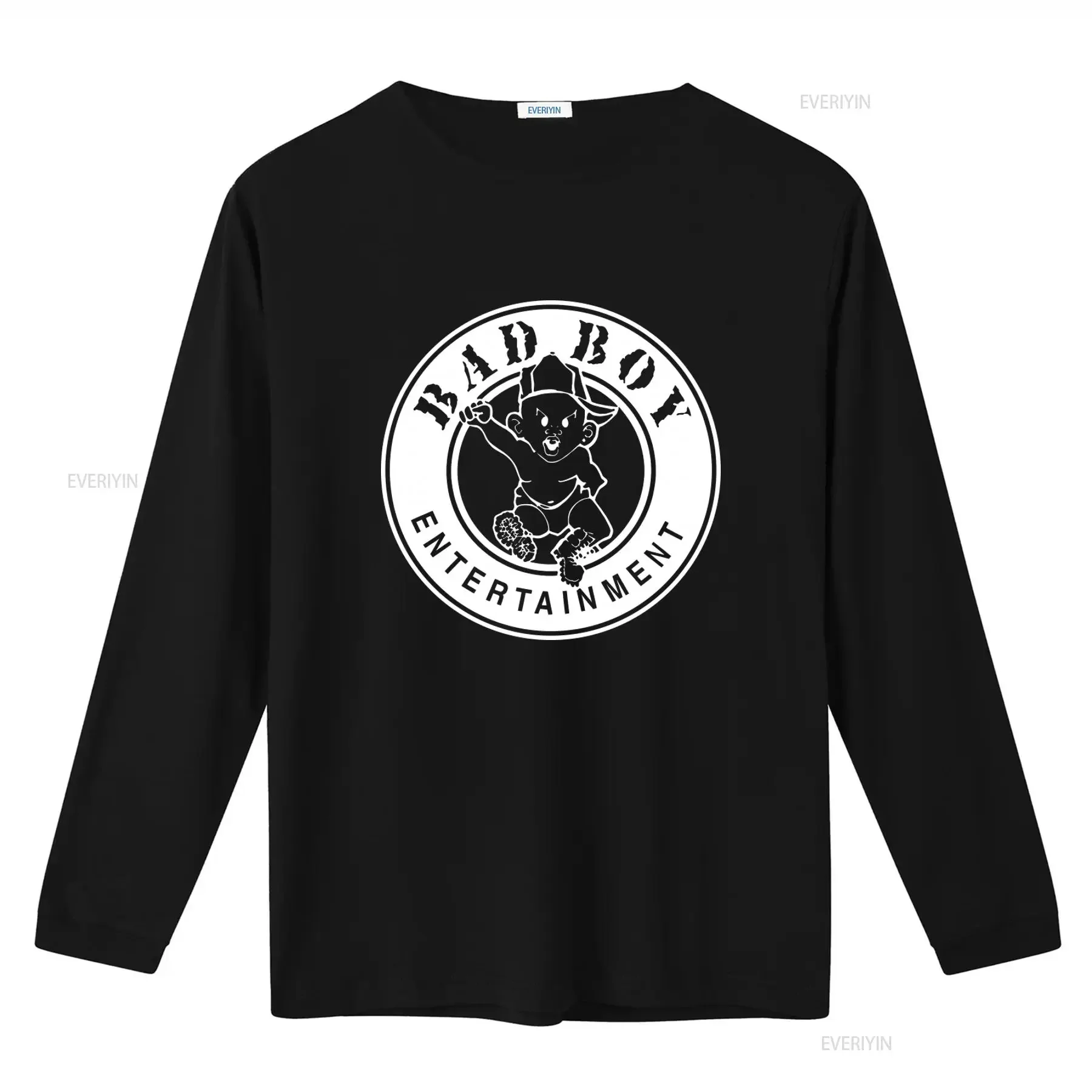Bad Boy Entertainment Logo T Shirt Bold Black and White Design for Trendy Streetwear vintage Washed Breathable Soft