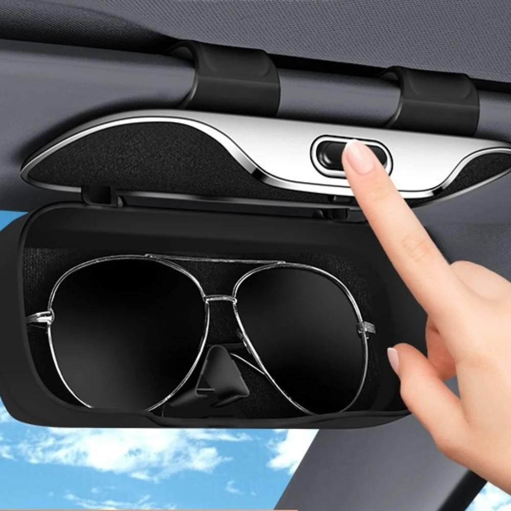 

Portable Multifunction Car Glasses Box Sunglasses Holder Dust-Proof Eyeglass Case Sun Visor Car Interior Accessories
