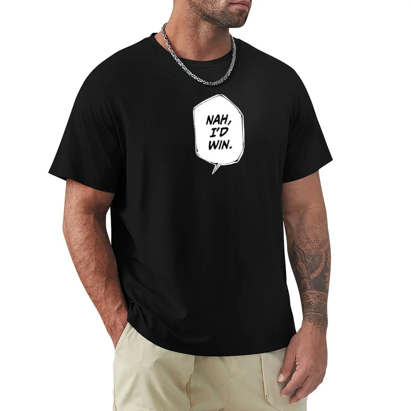 T-shirt à manches courtes pour l'entraînement, à séchage rapide, Nah I'd win jjk meme
