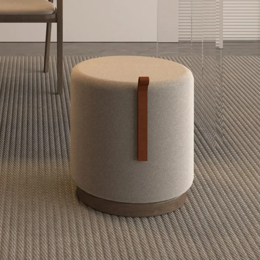 Cream-colored Vanity Stool Solid Wood Minimalist Vanity Stool Bedroom Durable Home Furniture Taburete De Maquillage ZY40HZD