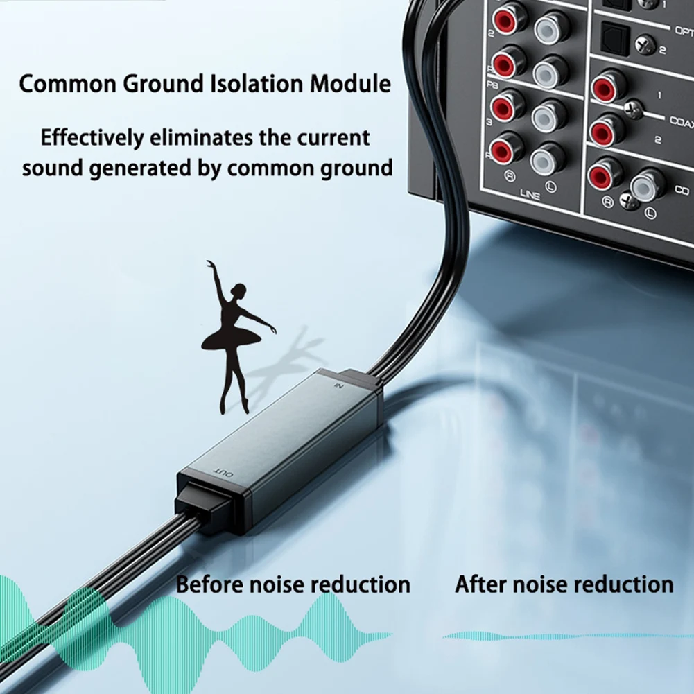 AV100C for RCA Audio Isolator Common Ground Noise Filter 3.5mm Anti-Interference Noise Canceller Car Audio Home Stereo Vogue