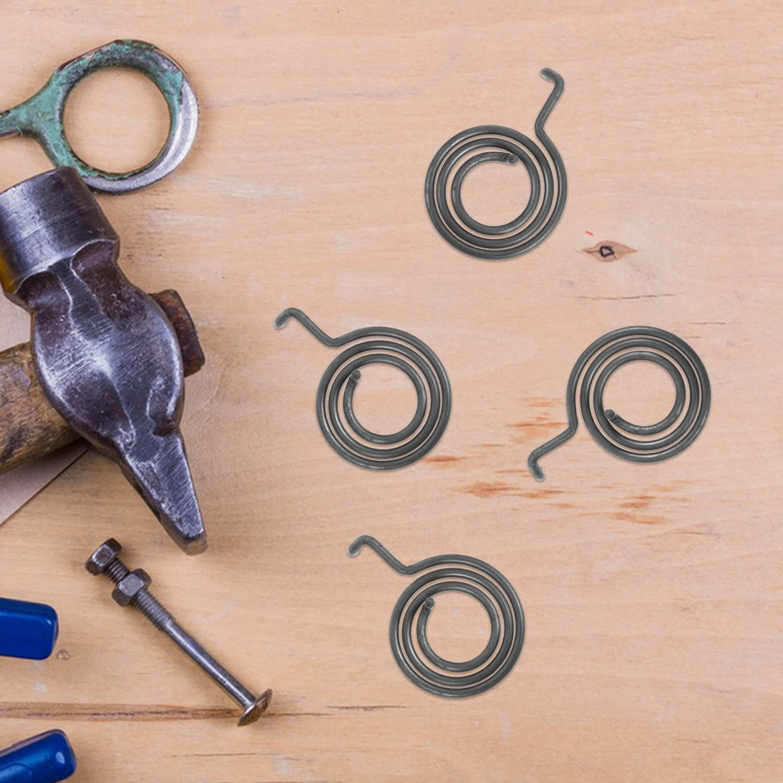 

4pcs Wrench Spring Durable Iron Precise Thread Versatile Easy Installation Replacement Return Spiral Hook Garage Door Fence