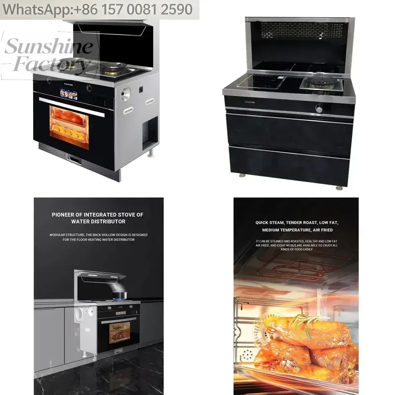 High Performance Low Noise Electric Electronic Ignition Steaming Roast Integrated Cooking Stove Oven for Household Hotel