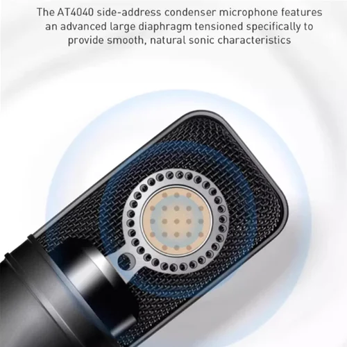 Imagen 2 del producto Gran oferta AT4040 micrófono condensador profesional de diafragma grande para grabación de estudio Podcasting voz sobre alta sensibilidad