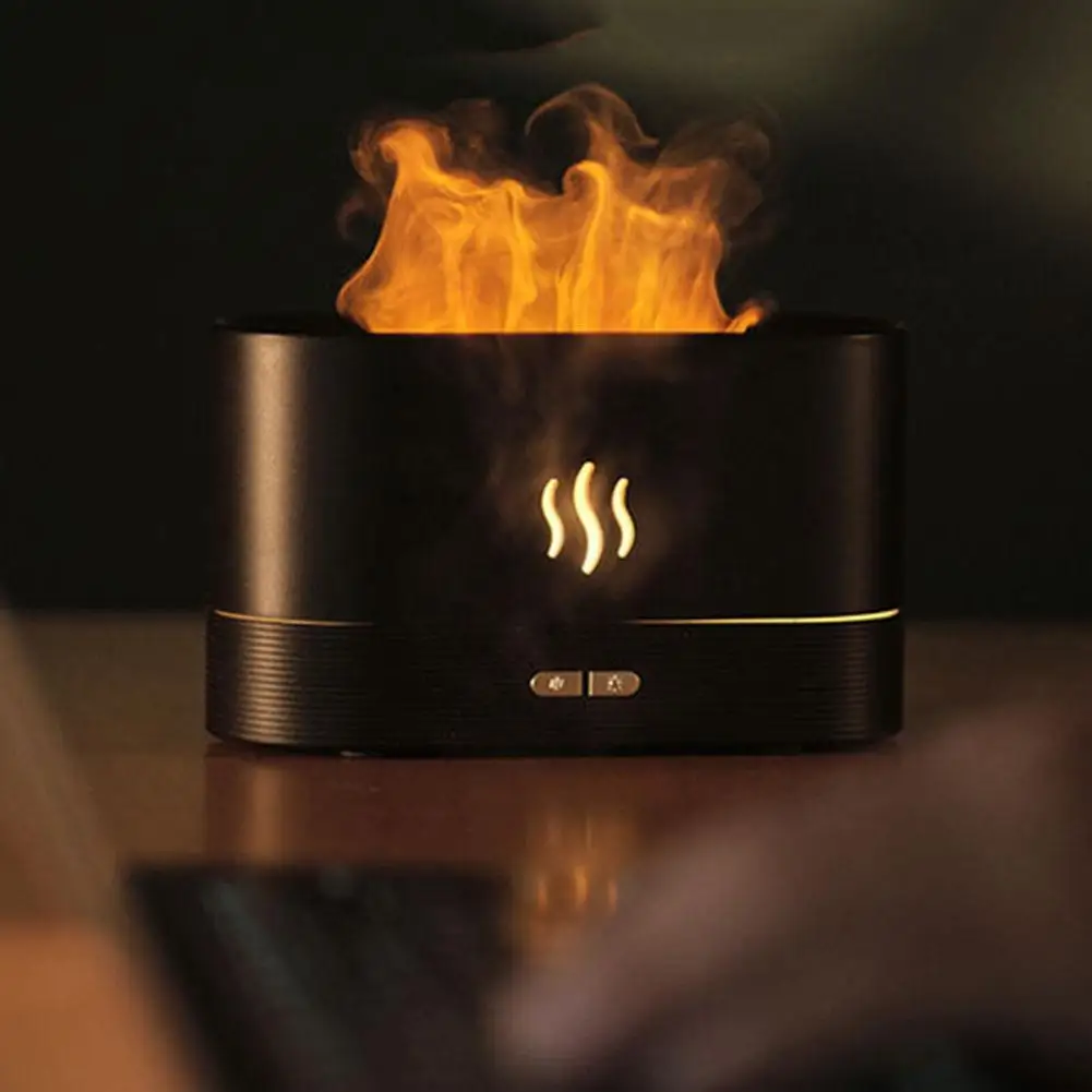 Difusor de Aroma de llama humidificador de escritorio portátil silencioso llama luz humidificador de aire difusor de Aroma silencioso para el hogar Oficina habitación