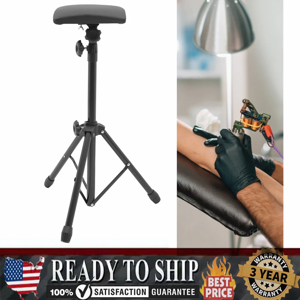 

Adjustable Height Tattoo Tripod Arm Rest Cushion Stand Holder Tattoo Supply Desk Table Pad Black