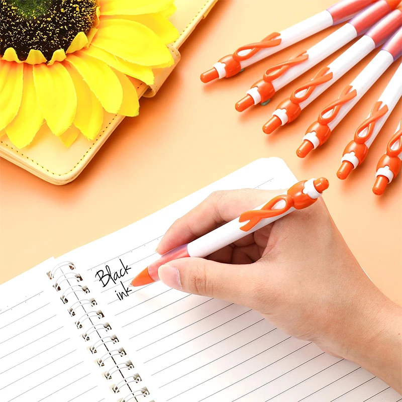 Stylo à bille ruban de sensibilisation au cancer du sein, stylos à bille de santé mentale, encre noire, 40 pièces