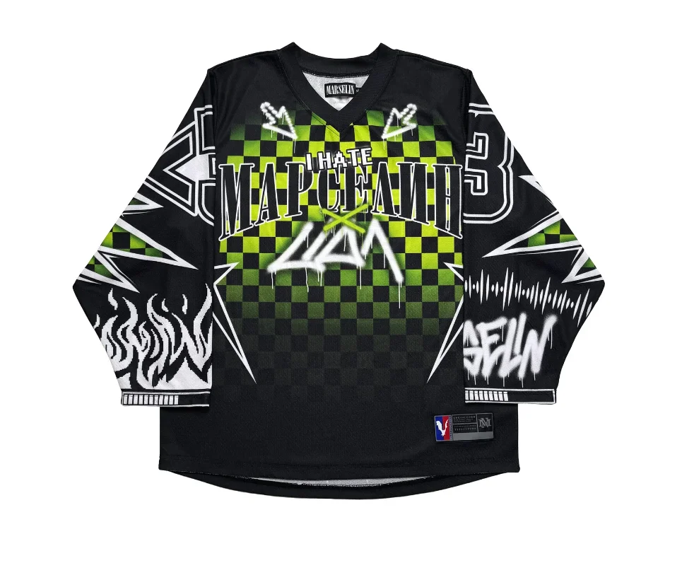 Harajuku Hip Hop Streetwear Casual Baseball Jersey Casual Top Oversized Y2k марселин Jersey Long Sleeves Rock T-shirt