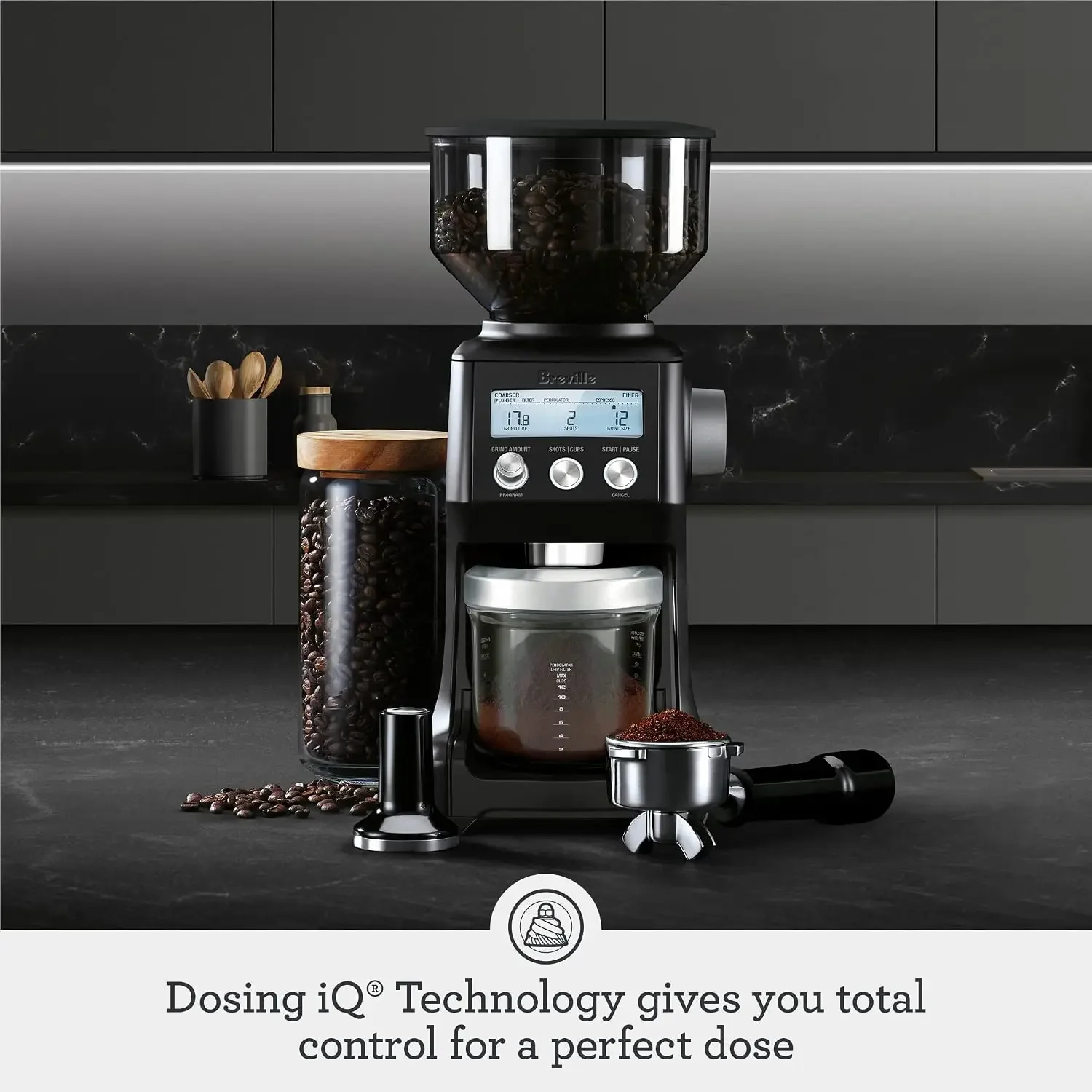 BCG820BTR Smart Grinder Pro, Black Truffle | Grind coffee and espresso beans precisely with programmable conical burr grinder