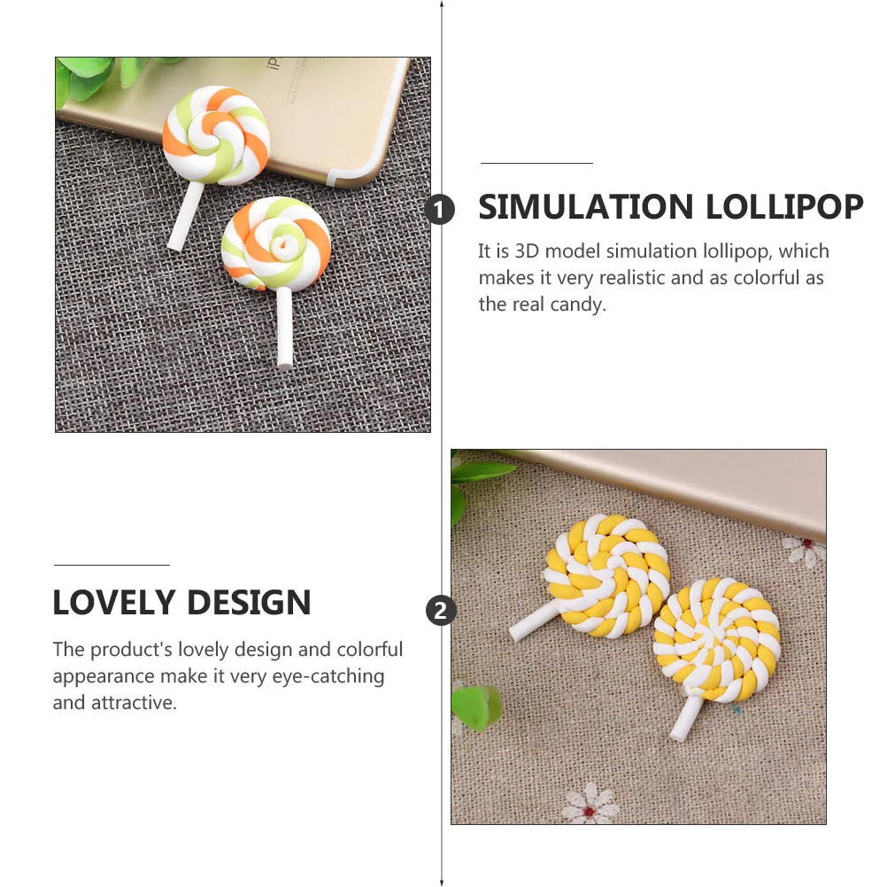 20 قطعة المشهد الصغير الحلي ثلاثية الأبعاد محاكاة مصاصات بوليمر كلاي ديكور Diy بها بنفسك الحرف قلادة هاتف مشهد مصغر الديكورات #4