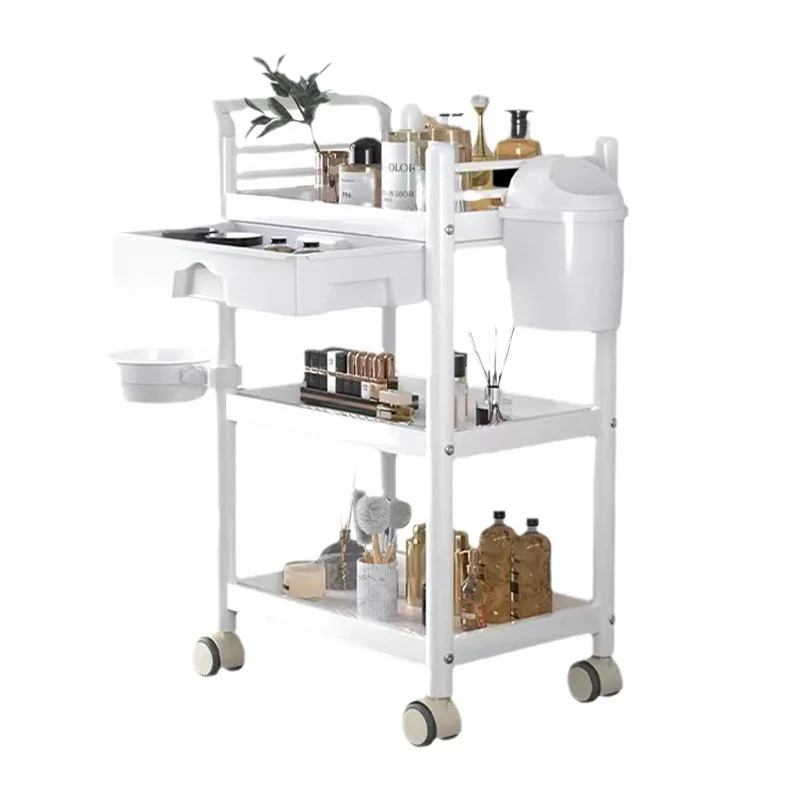 Portable Cosmetics Trolley Aesthetic Organizer Cart with Wheels for Beauty Rooms and Estheticians Mobile Beauty Storage Stand