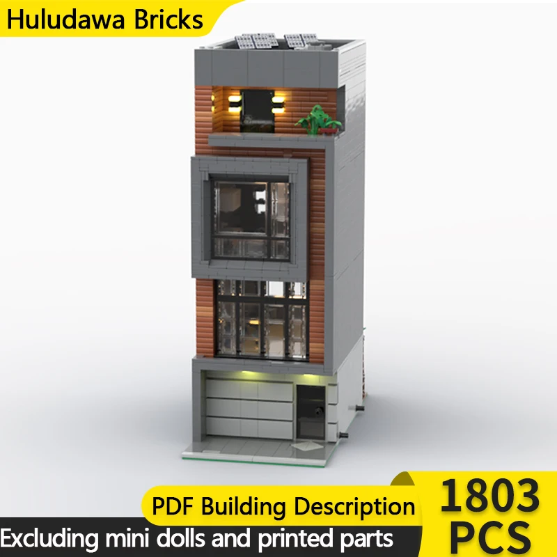 Ville rue vue modèle MOC briques de construction maison de ville moderne technologie modulaire enfants cadeaux de vacances assembler des jouets costume
