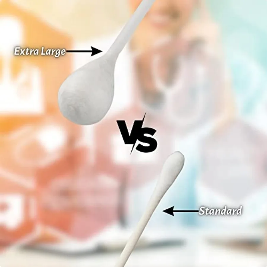 Large Oversized Swabs [Pack of 100] Extralong 8 Cotton Tipped Applicators with Extra Large 1 2 Diameter Swab Nonsterile Long Pl