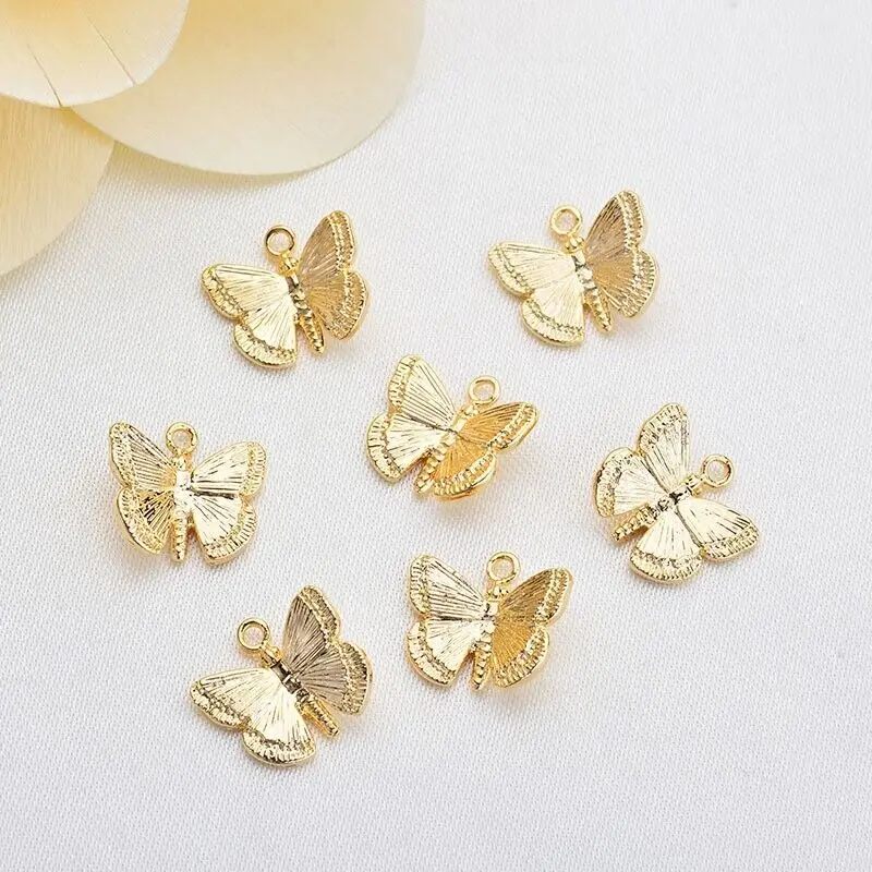 

10pcs Brass 10x10mm Charm Butterfly Exquisite Pendants For DIY Jewelry Fashion Bohemia Necklaces Making Findings