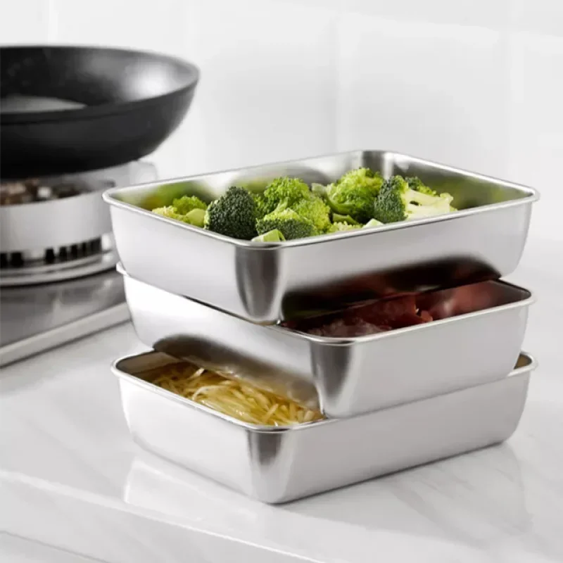 طبق قابل للإزالة من الفولاذ المقاوم للصدأ مع غطاء ، صينية شواء ، أداة ، على الطريقة اليابانية ، 2 ، 4. #4