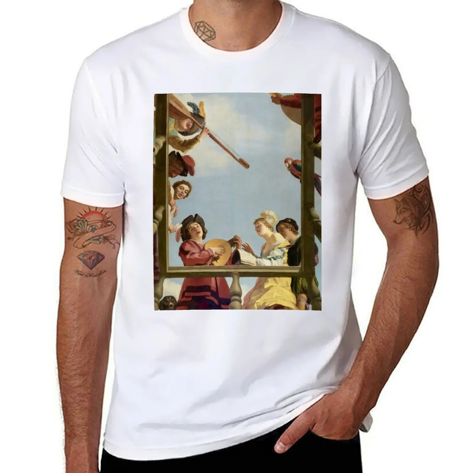 

Musical Group on a Balcony - Gerrit van Honthorst T-Shirt t shirt man plain t shirt man luxury T-Shirt
