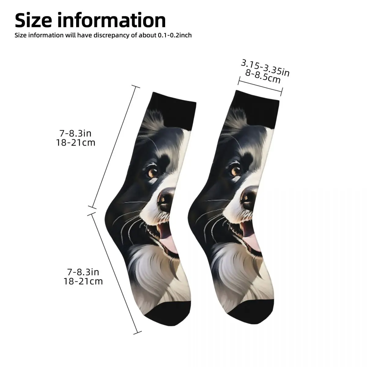 Chaussettes Harajuku Border Collie, bas super doux, chaussettes longues toutes saisons, accessoires pour cadeau d'anniversaire unisexe