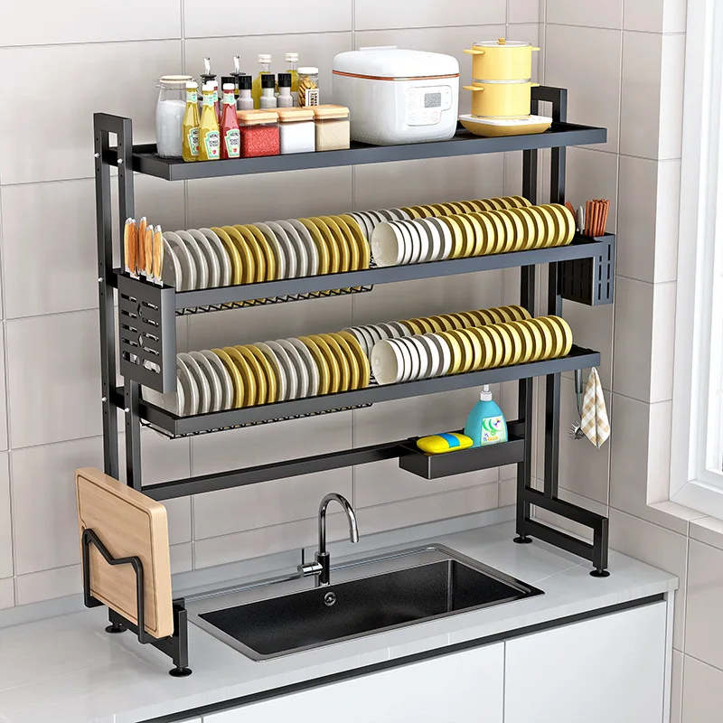 

Новая модель регулируемой многоярусной сушилки для посуды над раковиной, подставка для хранения посуды на столешнице
