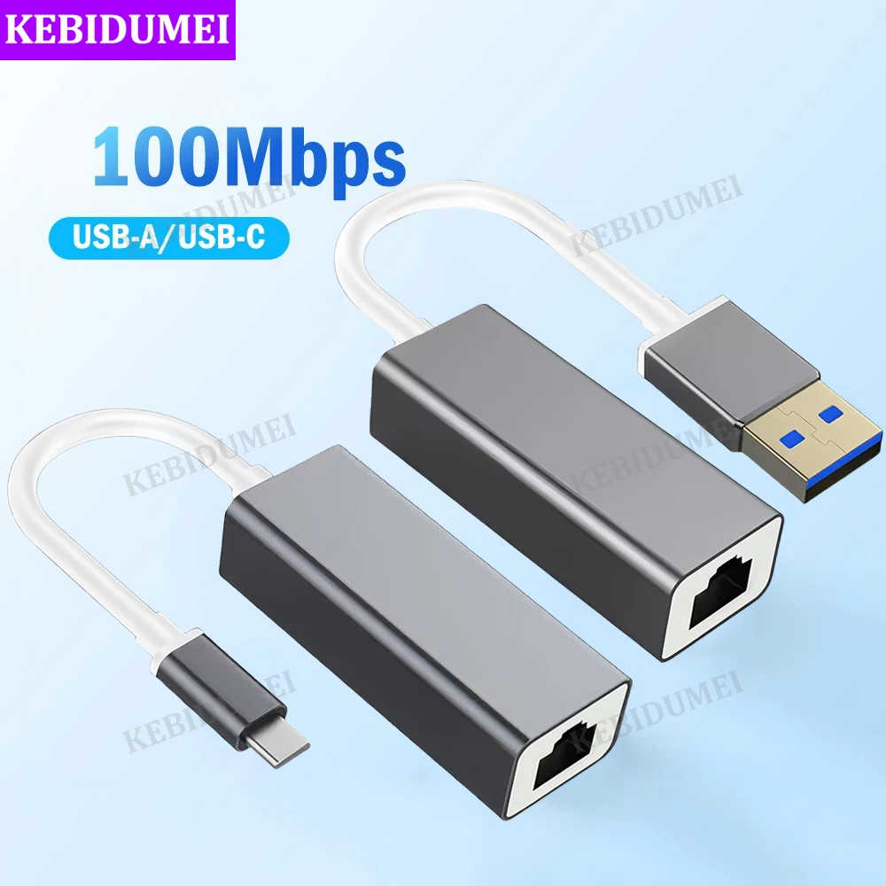 Przewodowa karta sieciowa 100Mbps Adapter USB typu C do RJ45 Ethernet Adapter USB2.0 do RJ45 Karta sieciowa USB Lan Internet Kabel do PC