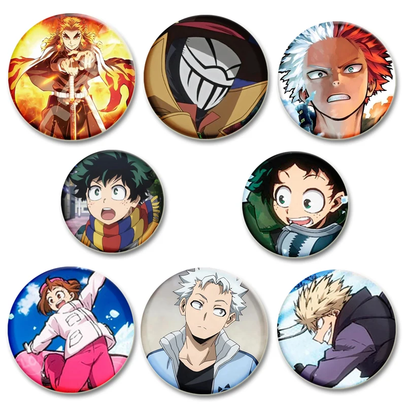 

Anime Cartoon Characters Todoroki Shouto Ochaco Uraraka Izuku Midoriya Handmade Enamel Pins Cute Brooch Bag Accessories Collect