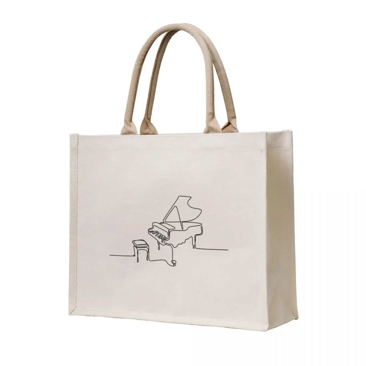 

Line Art Piano Black Tote Bag cloth bag woman Cloth bag hand cute pouch