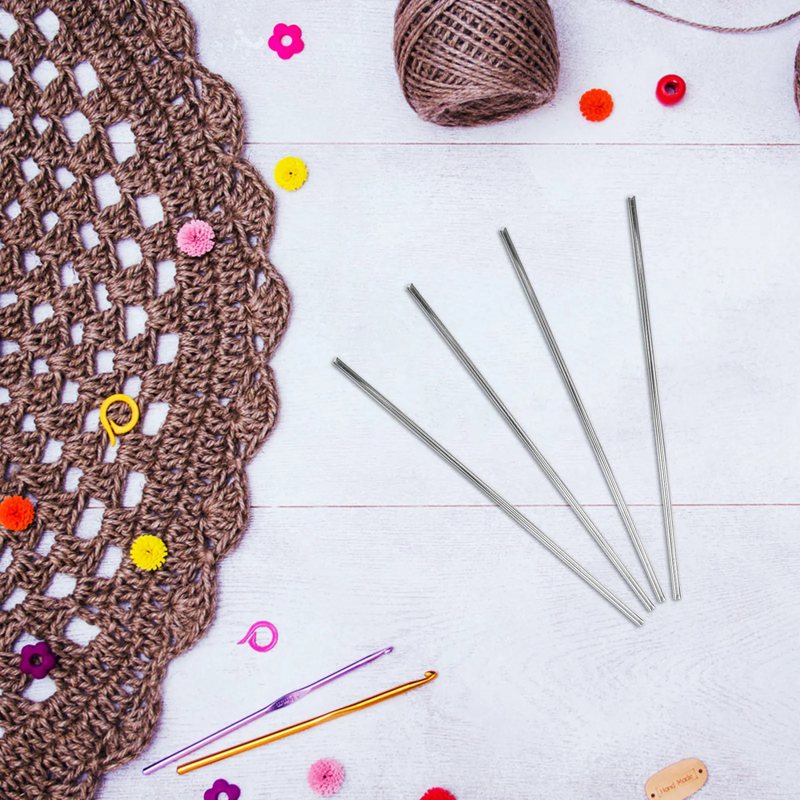 

50Pcs Steel Blocking Pins Multi Functional Knitting Pins Supplies for Crochet Board Crafting DIY Handmade Projects Knitting