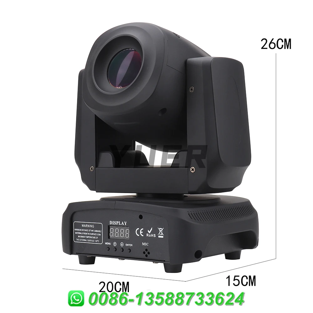 YUER 150W 8500K LED Spot Moving Head Light With Beam Pattern Prism Effect DMX For DJ Disco Party Club Show Stage Effects Lamp
