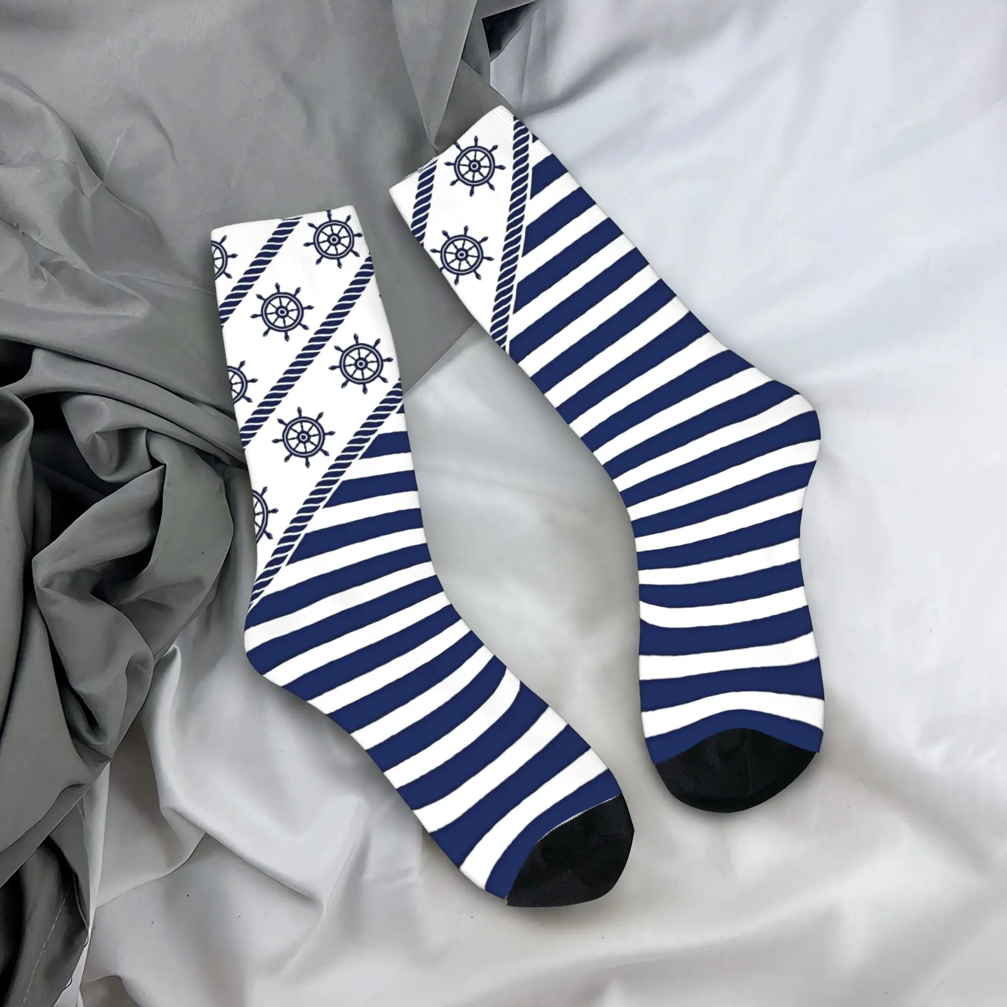 

Носки Anchor с морской тематикой (4) Элегантные чулки Мужские качественные носки для скейтборда Осенние противоскользящие носки с узором