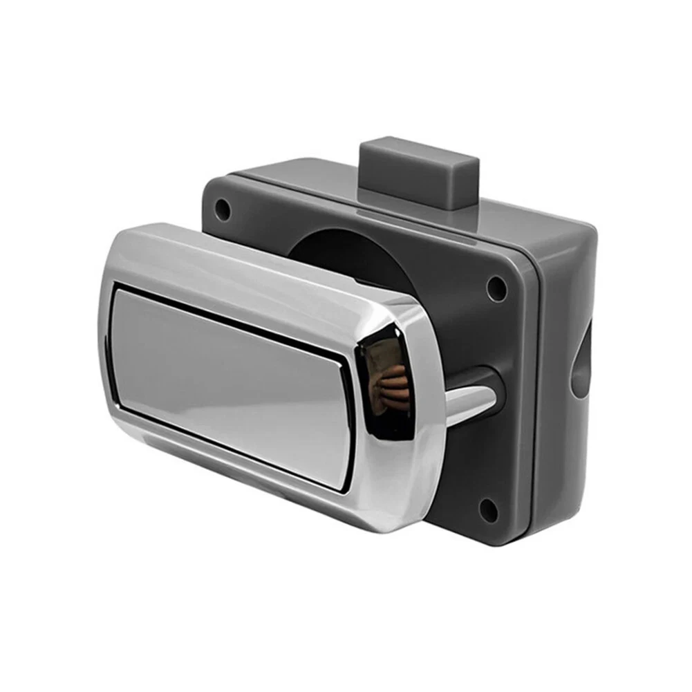 

Mobile Living Space Black Chrome Mechanism Caravan Hardware 16-18mm Board Thickness 20mm Cutting Hole ABS Material
