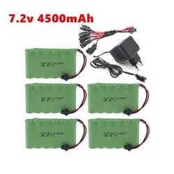 7.2V 4500mah 3000mAh Ni-MH AA Rechargable Battery SM Plug and charger set For RC Truck ca boat toys model 7.2 v 3500 mah battery