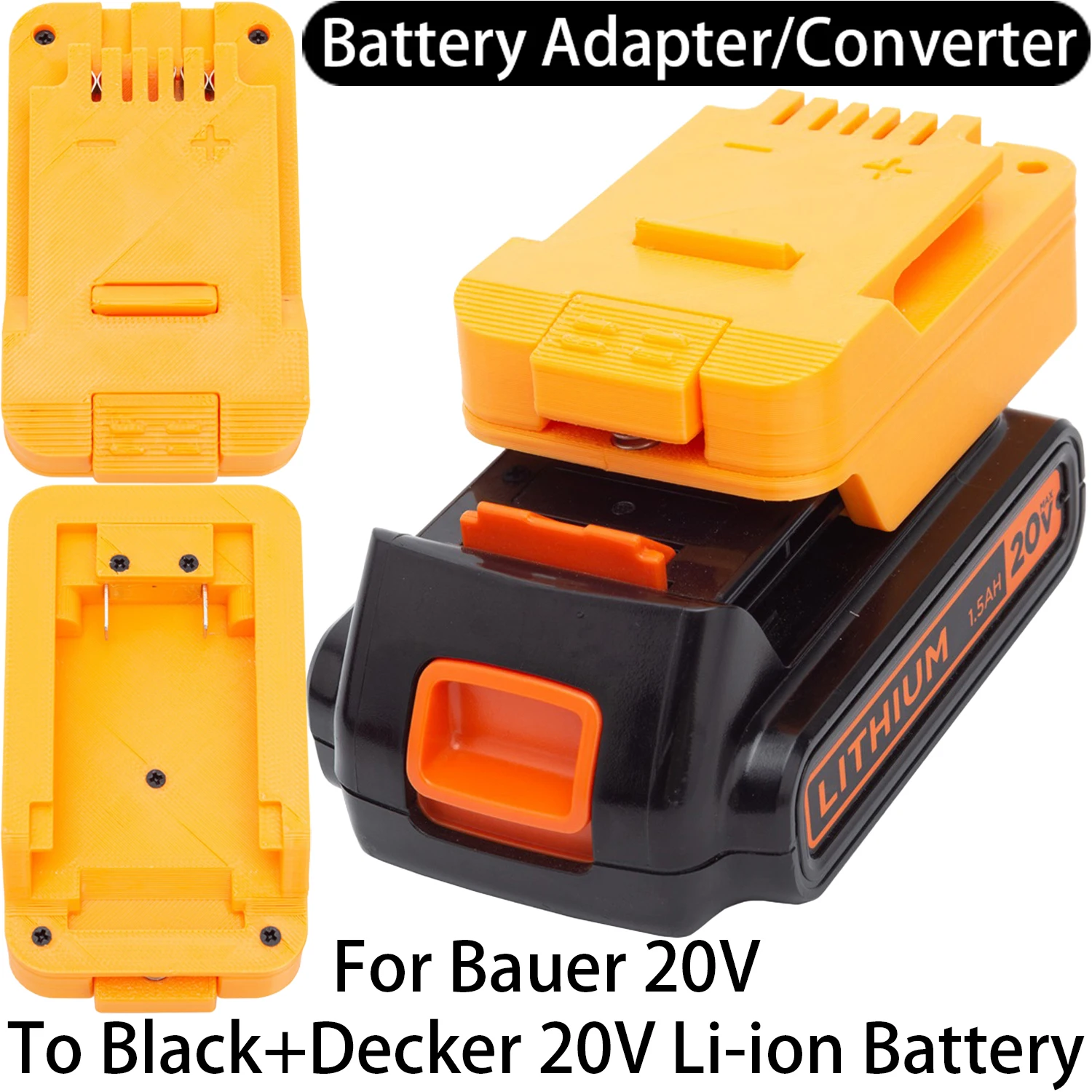 

Battery Adapter For Bauer 20V Li-ion Tool To Black+Decker 20V Li-ion Battery Adapter Converter Power Tool Accessory