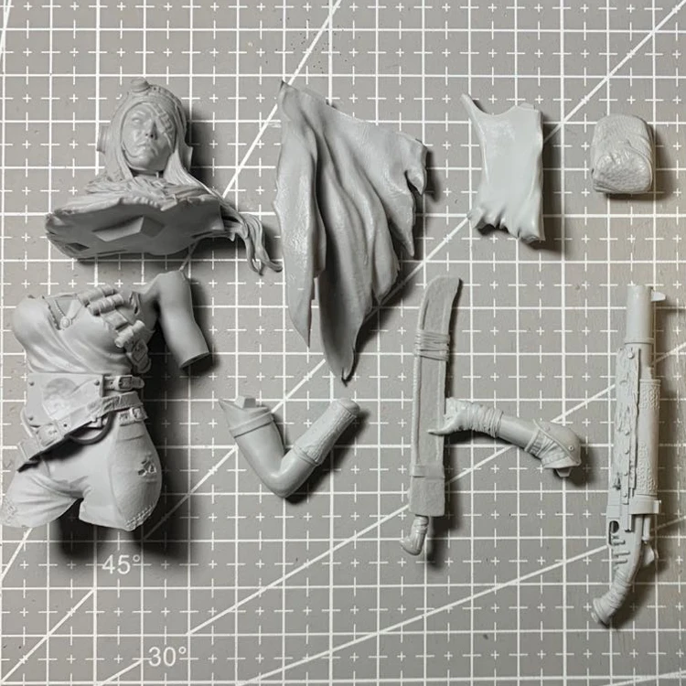 1/9 Scale Die-cast Resin Figure Model Assembly Kit Needs To Assemble The Machine Gun Girl Bust GK