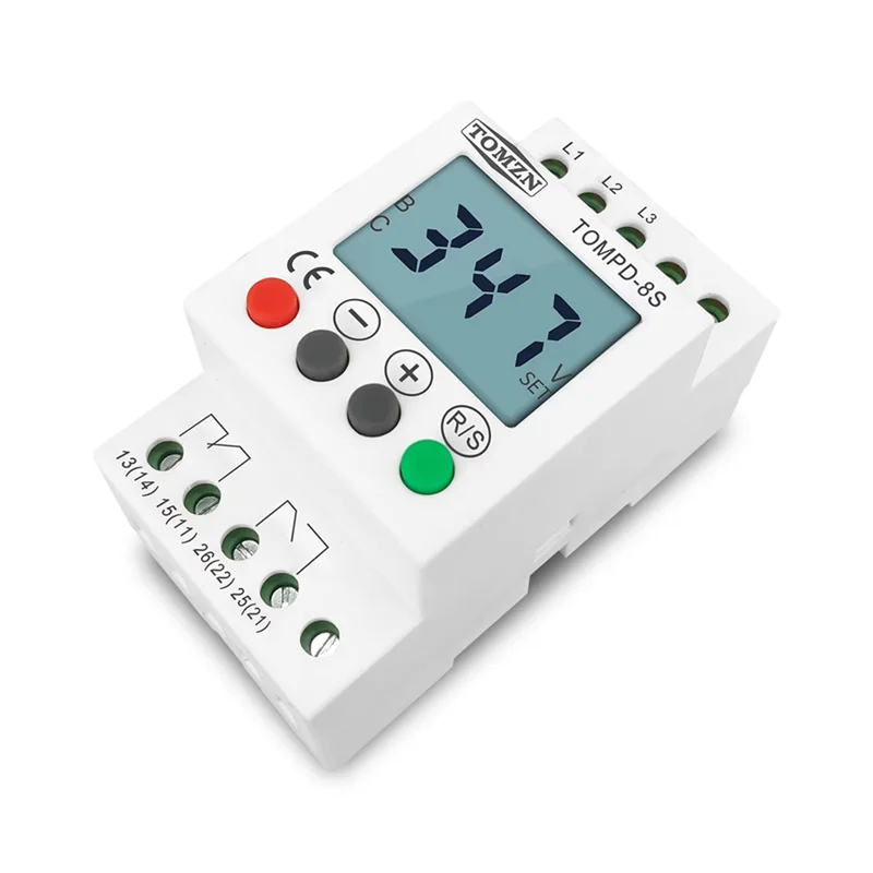 TOMZN Voltage Protector 3 Phase Sequence Protector Under Overvoltage Protector Protection Relay