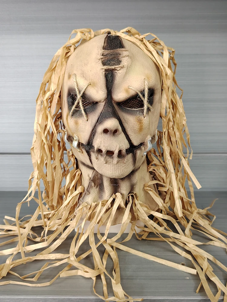 Máscara de Terror de Halloween, Espantapájaros de Látex, Cubre Rostro Completo, Accesorio de Disfraz para Casa Embrujada, Fiesta de Disfraces, Adultos, Hombres