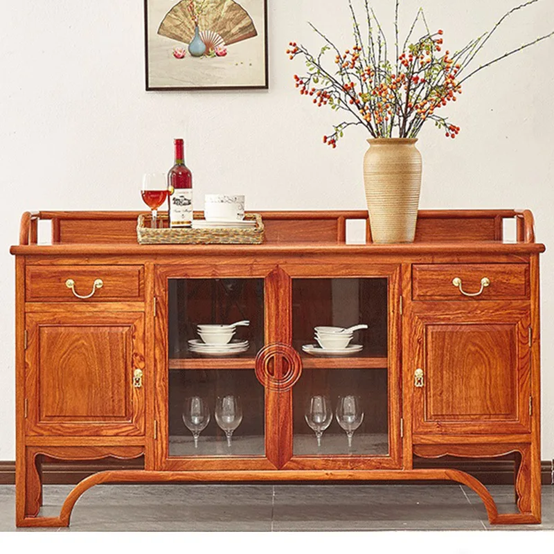 خزانة طعام من خشب الصندل الأحمر على شكل قنفذ من خشب الماهوجني، خزانة مشروبات جدارية لمطعم خشب الورد الصيني الجديد