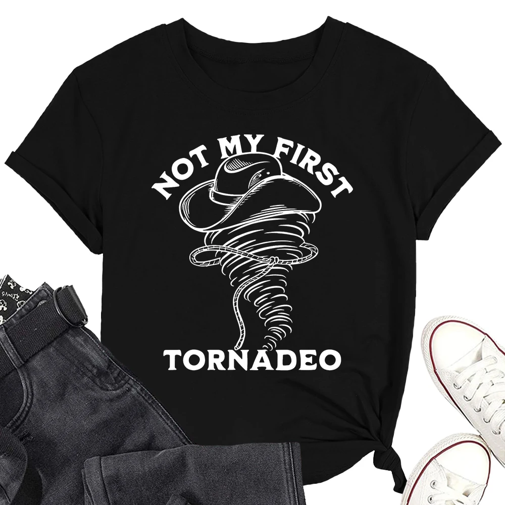 Not My First Tornadeo T-Shirt Twister Storm Chasers Shirt Casual Short Sleeve Tee Vintage Fashionable Shirts